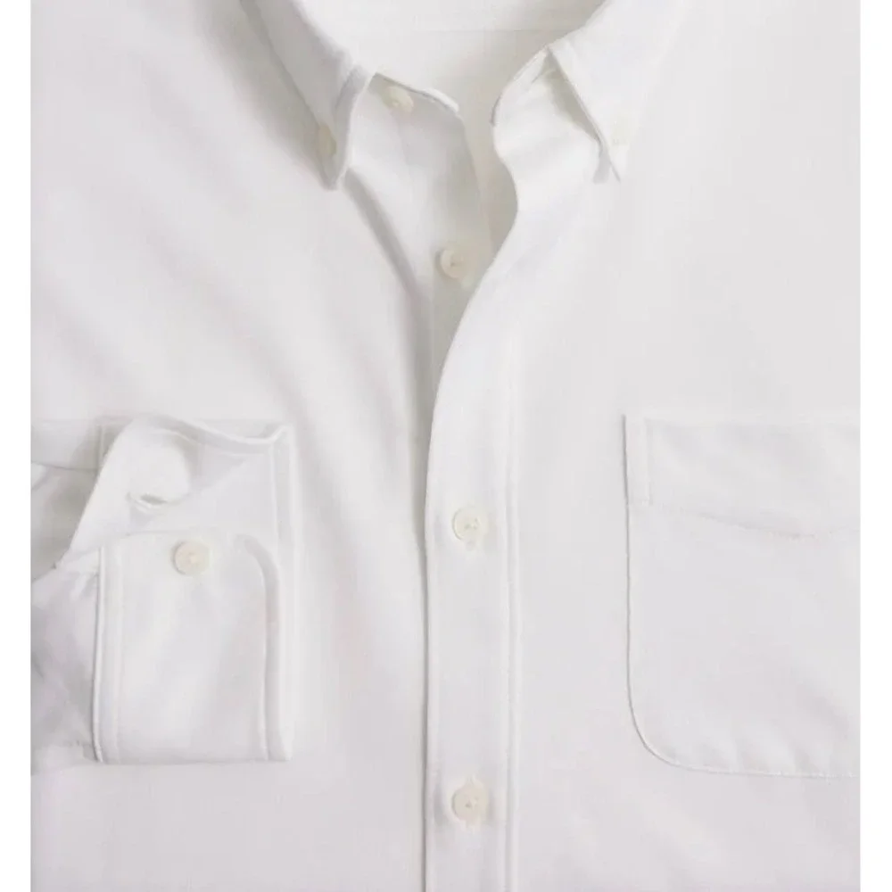 NWT XXL J.Crew Men's Performance Knit Oxford Shirt White